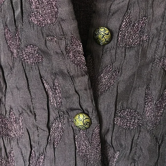 Sarah Bentley Vintage Dark Purple Front Button Long Sleeve Jacket Coat **Sz XL** - Picture 4 of 6